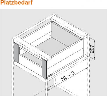 MERIVOBOX Querreling für Innenauszug, bis KB=1200mm, zum Ablängen, indiumgrau, ZR4.1059U